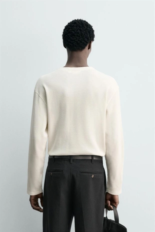 Футболка с воротником из ткани вафельного плетения- Заказать в России