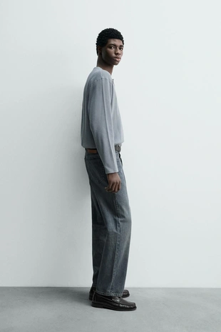 Футболка вафельного переплетения с воротником на пуговицах