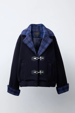 Пальто из смесовой шерсти в клетку- Заказать в России