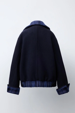 Пальто из смесовой шерсти в клетку- Заказать в России