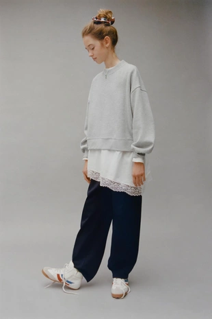 Брюки BARREL из трикотажа рубчик