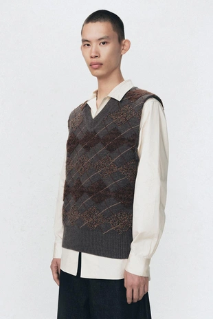 Жилет с аргайловым узором и текстурой от SOSHIOTSUKI X ZARA- Заказать в России