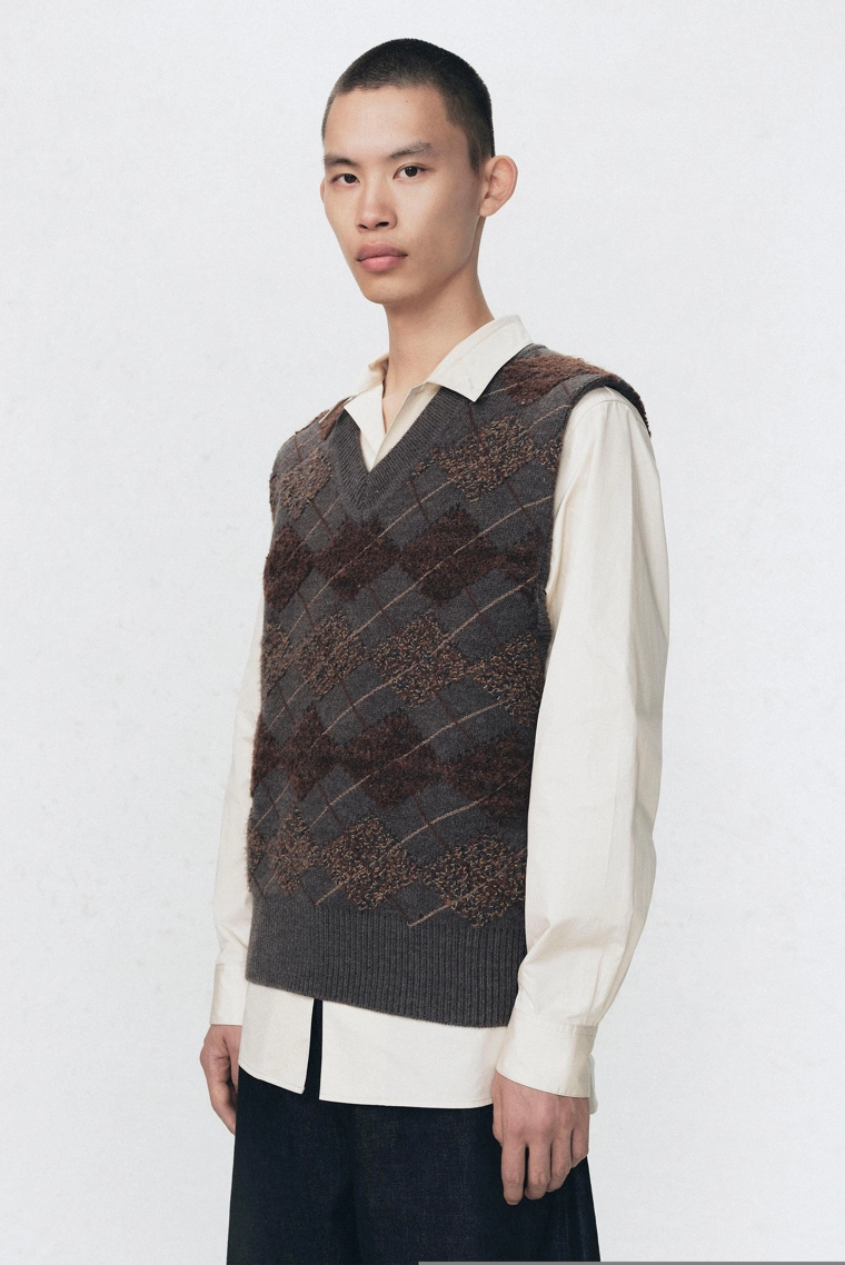 Жилет вязаный с узором аргайл Zara «Soshiotsuki»