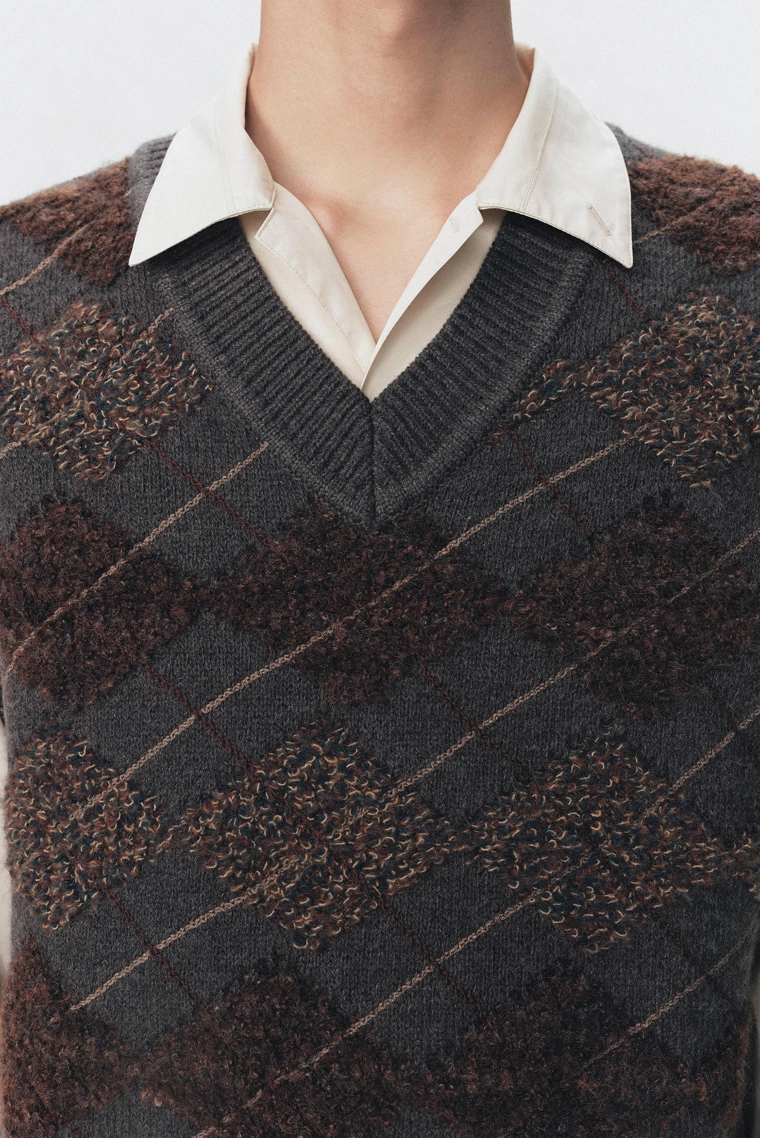 Жилет вязаный с узором аргайл Zara «Soshiotsuki»