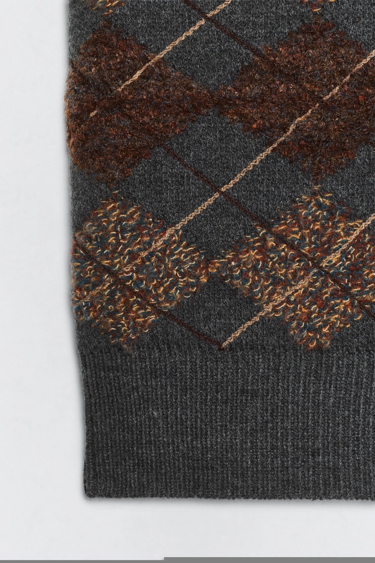 Жилет вязаный с узором аргайл Zara «Soshiotsuki»