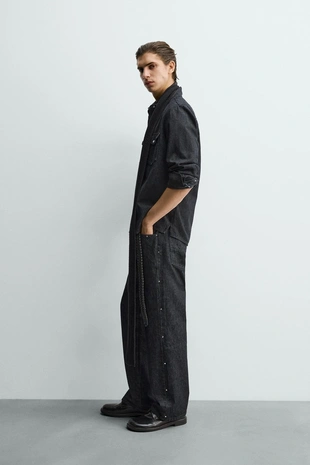 Джинсы STRAIGHT FIT с заклепками- Заказать в России