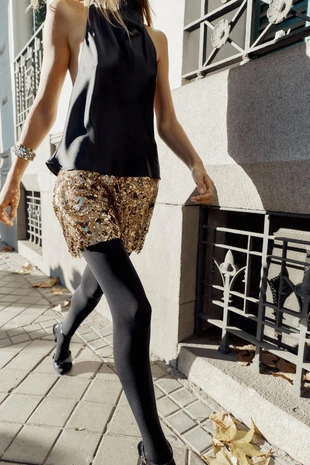 Мини-юбка с пайетками- Заказать в России