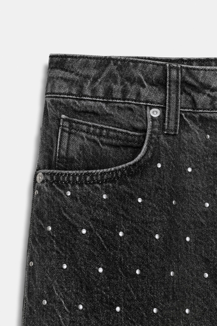 Джинсы loose straight с высокой талией и блестками z1975