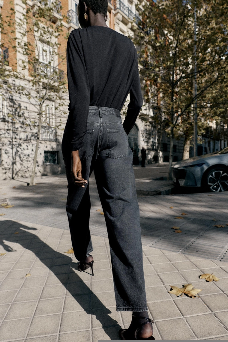 Джинсы loose straight с высокой талией и блестками z1975