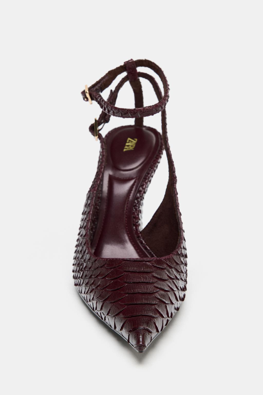 ТУФЛИ-СЛИНГБЭКИ НА ТАНКЕТКЕ С РЕЛЬЕФНЫМ УЗОРОМ