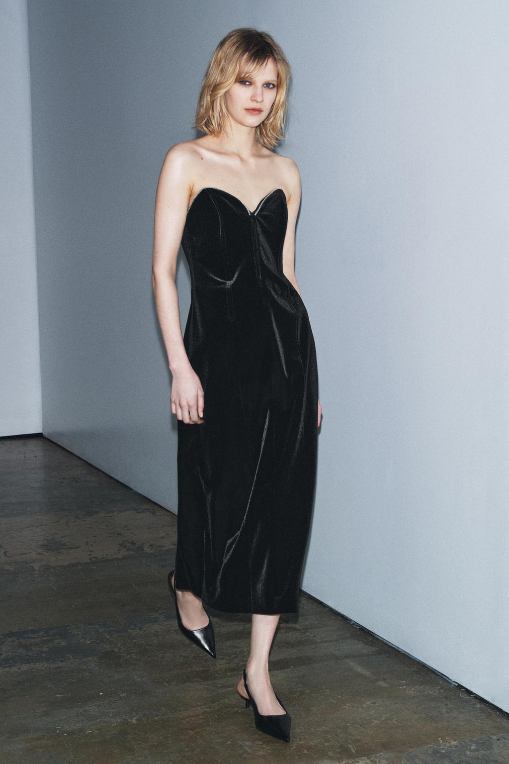 БАРХАТНОЕ ПЛАТЬЕ-БЮСТЬЕ ZW COLLECTION LIMITED EDITION