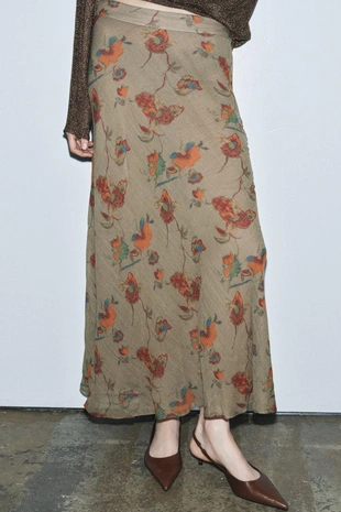 Шерстяная юбка с цветочным принтом — ZW COLLECTION- Заказать в России