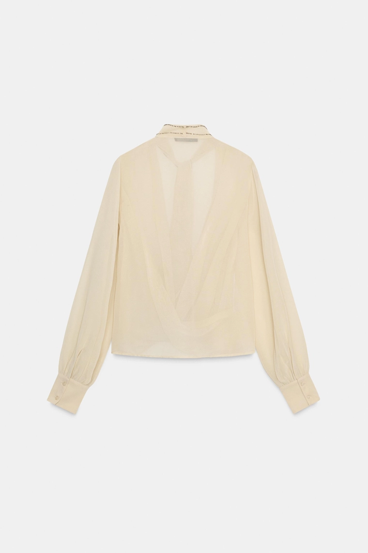 Рубашка из георгетты с бисером