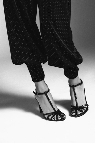 Блестящие бархатные брюки BAGGY- Заказать в России