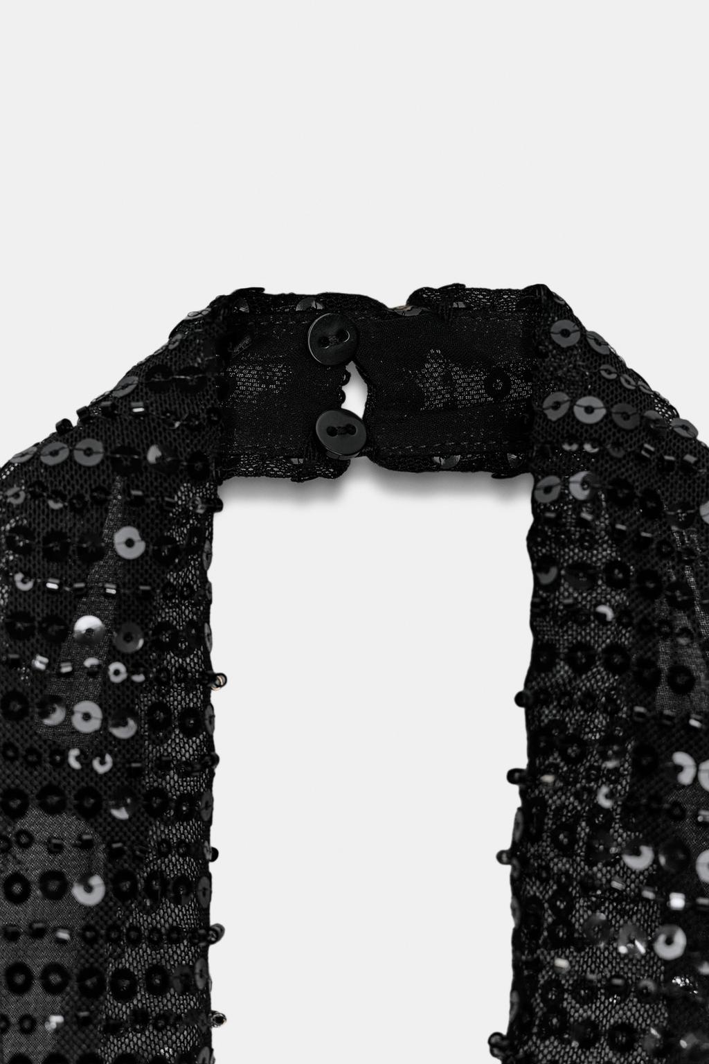 ТОП С ГОРЛОВИНОЙ ХАЛТЕР, БАХРОМОЙ И ПАЙЕТКАМИ