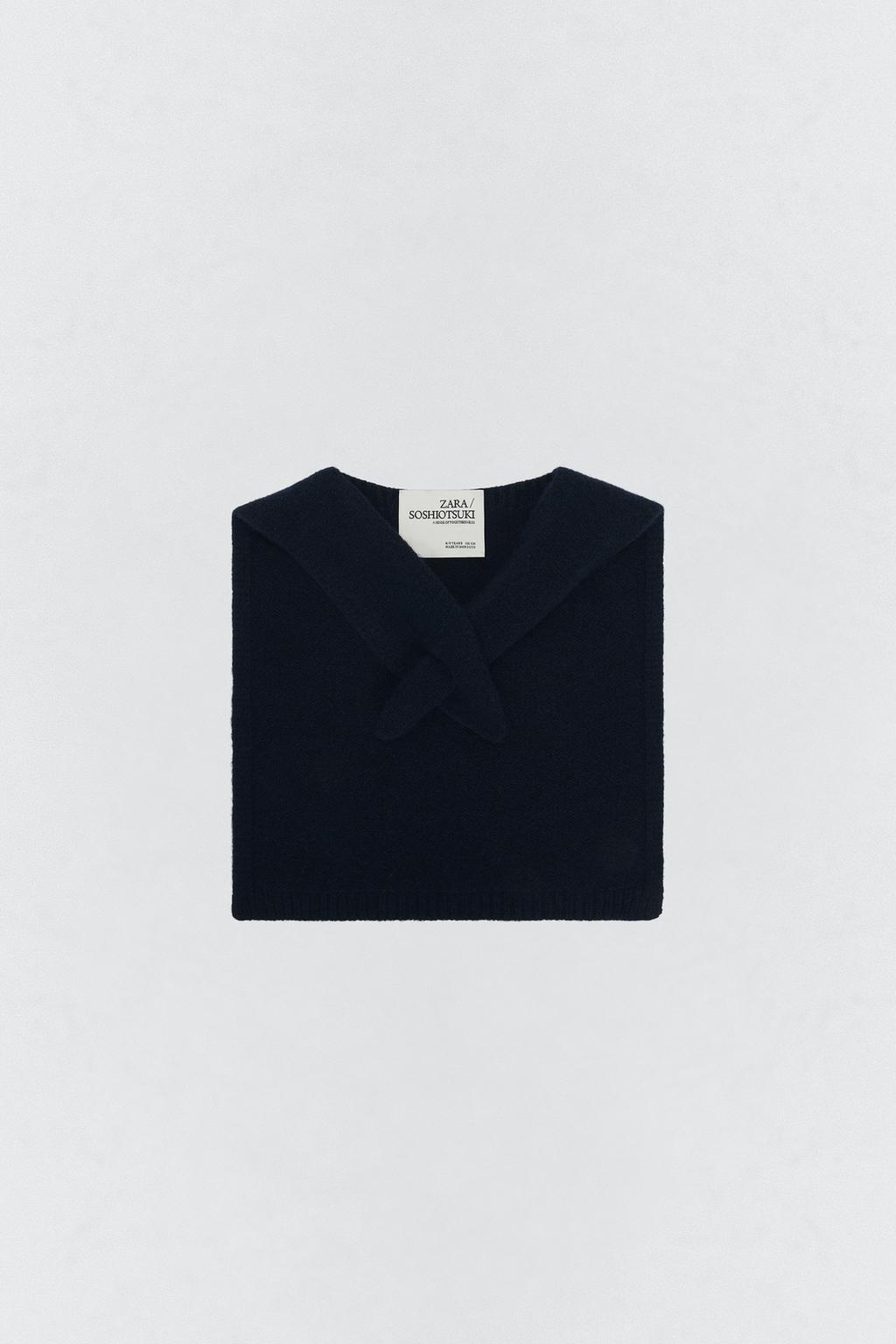 Вязанный капюшон из 100% шерсти soshiotsuki x zara