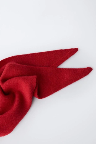 Red | 3739/638/600 - Zara Треугольный платок из тонкого трикотажа