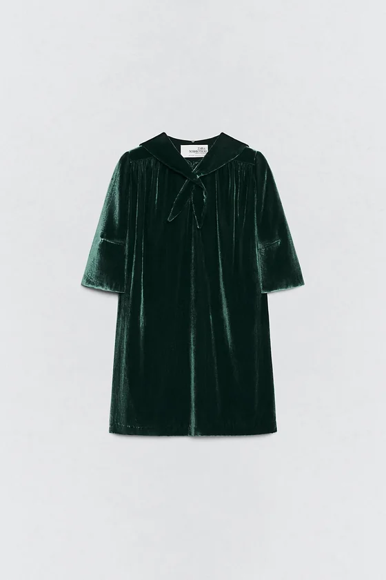 Бархатное платье с съемным шарфом Zara «Soshiotsuki»