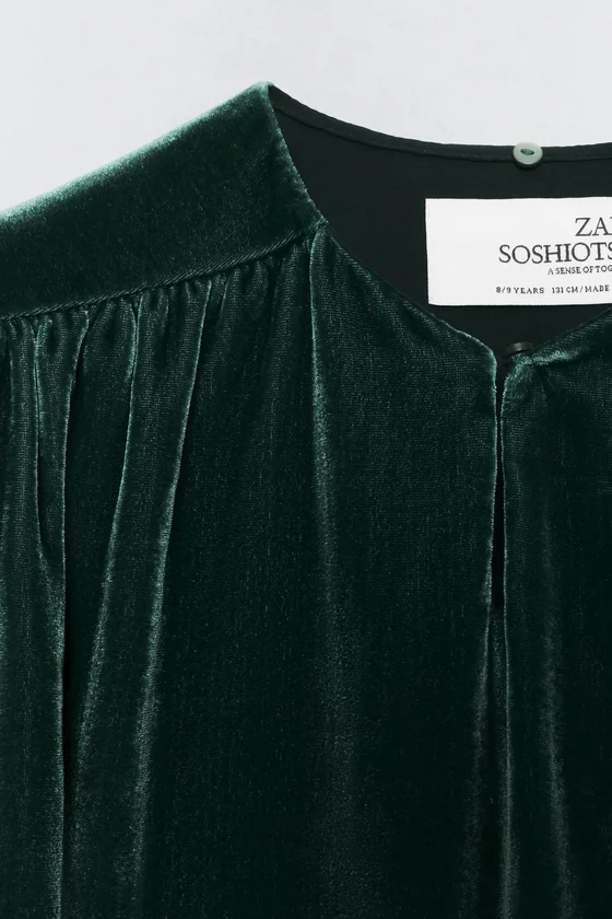 Бархатное платье с съемным шарфом Zara «Soshiotsuki»