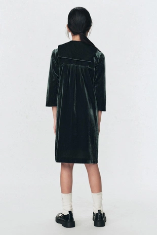 Bottle green | 9741/780/501 - Zara Бархатное платье с съемным шарфом SOSHIOTSUKI X ZARA