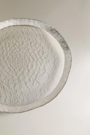 Стеклянный подставной блюдце с золотым краем- Заказать в России