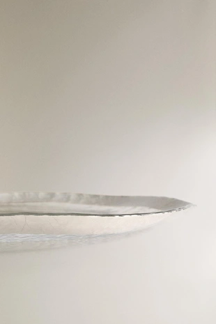 Стеклянный подставной блюдце с золотым краем- Заказать в России