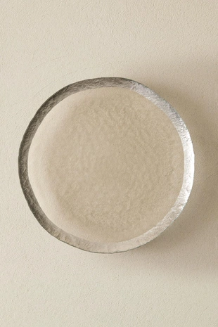 Стеклянный подставной блюдце с золотым краем- Заказать в России