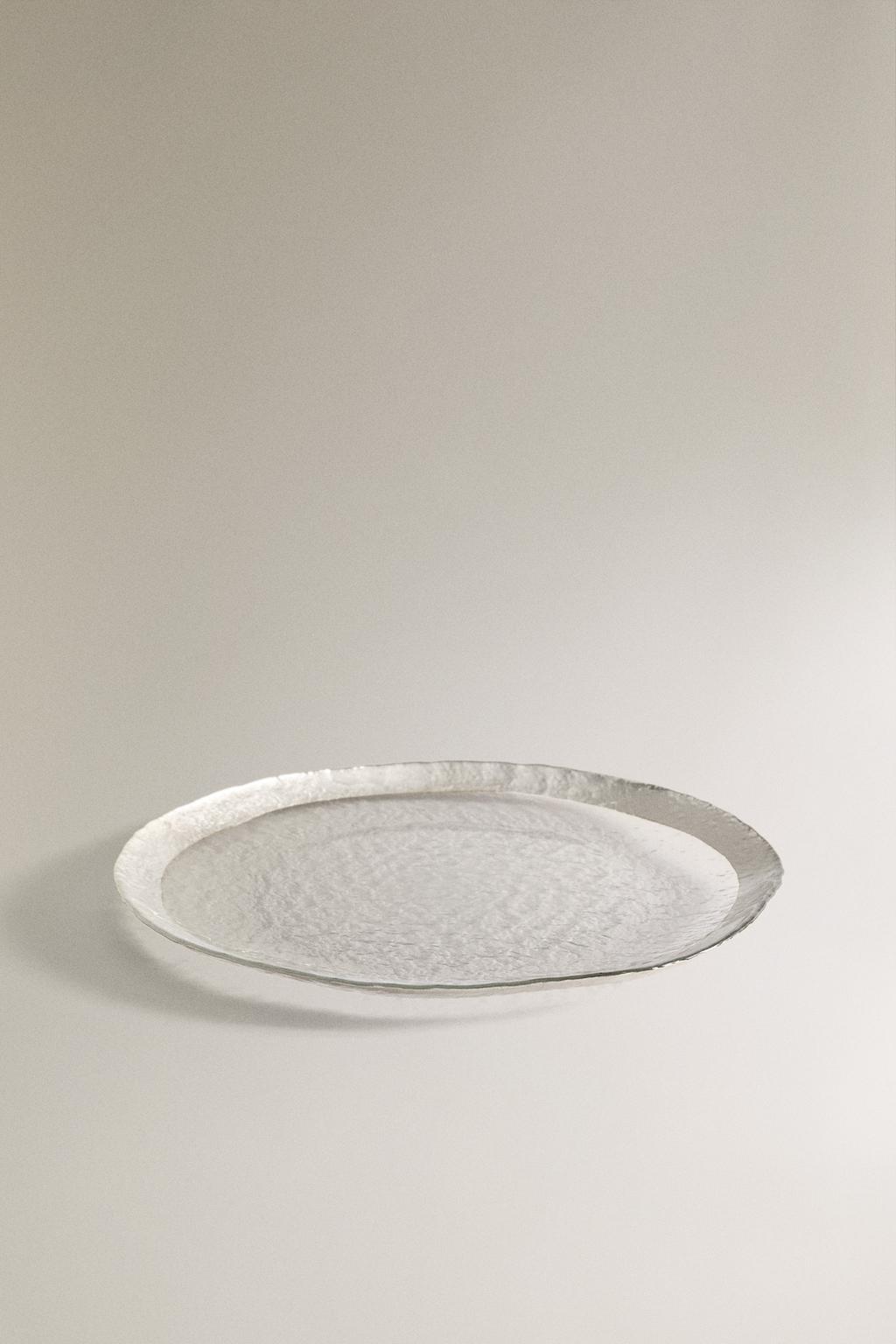 Стеклянный подставной блюдце с золотым краем