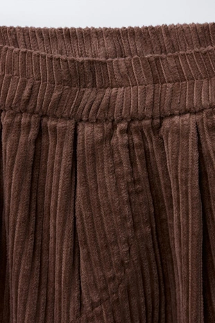 Brown | 1043/183/700 - Zara Брюки BALLOON из плотного вельвета