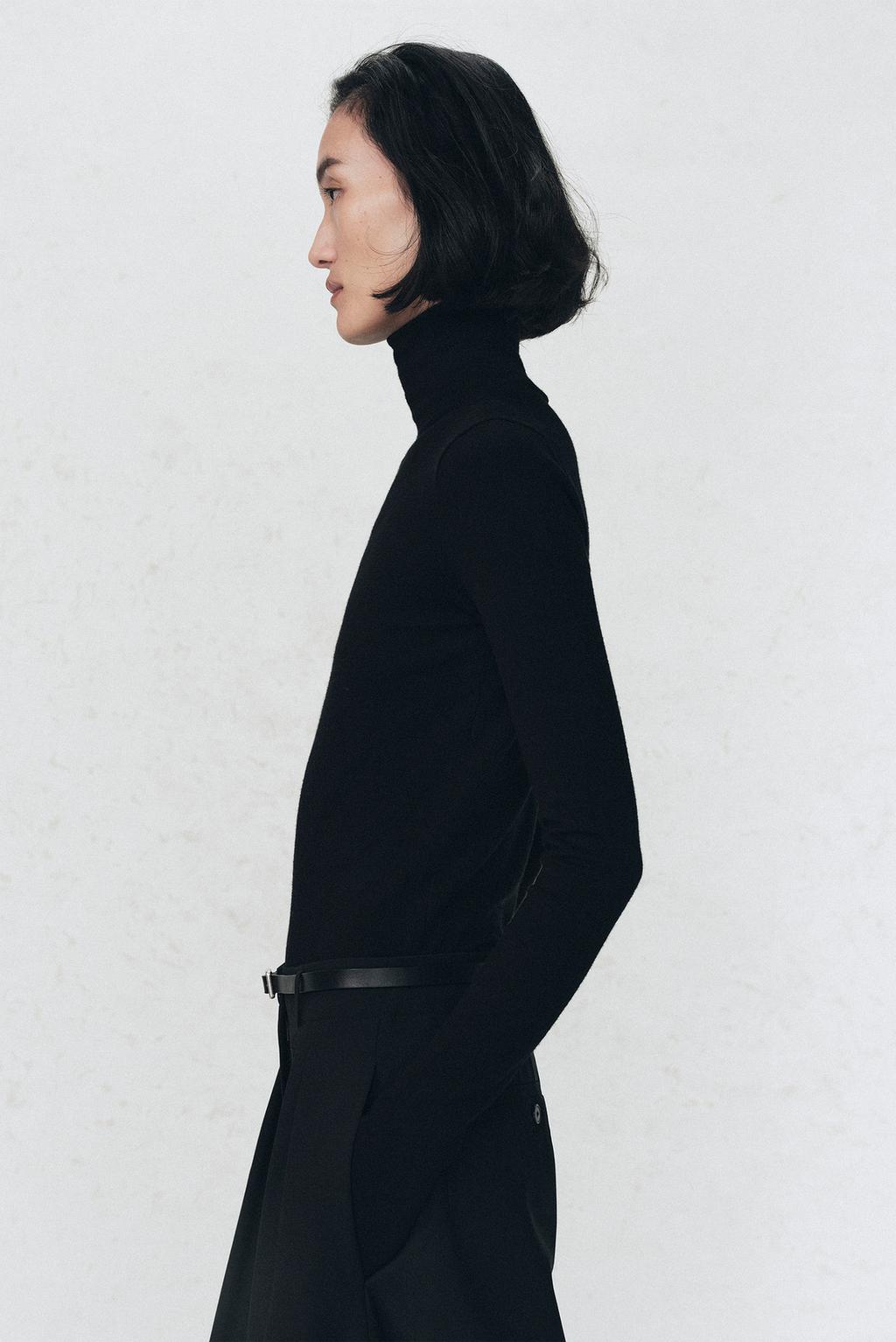 Боди с высоким воротником из шерстяно-полиэфирной смеси soshiotsuki x zara