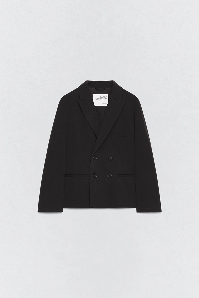 Пиджак приталенный с двубортной застежкой soshiotsuki x zara