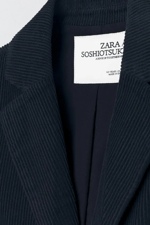 Костюмная куртка из вельвета SOSHIOTSUKI X ZARA- Заказать в России