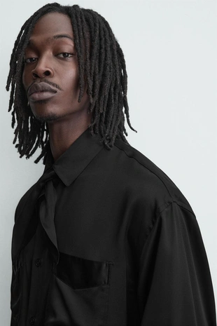 Рубашка струящегося покроя с банданой- Заказать в России