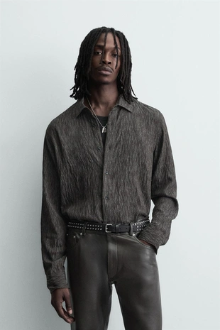 Рубашка струящегося покроя JACQUARD- Заказать в России