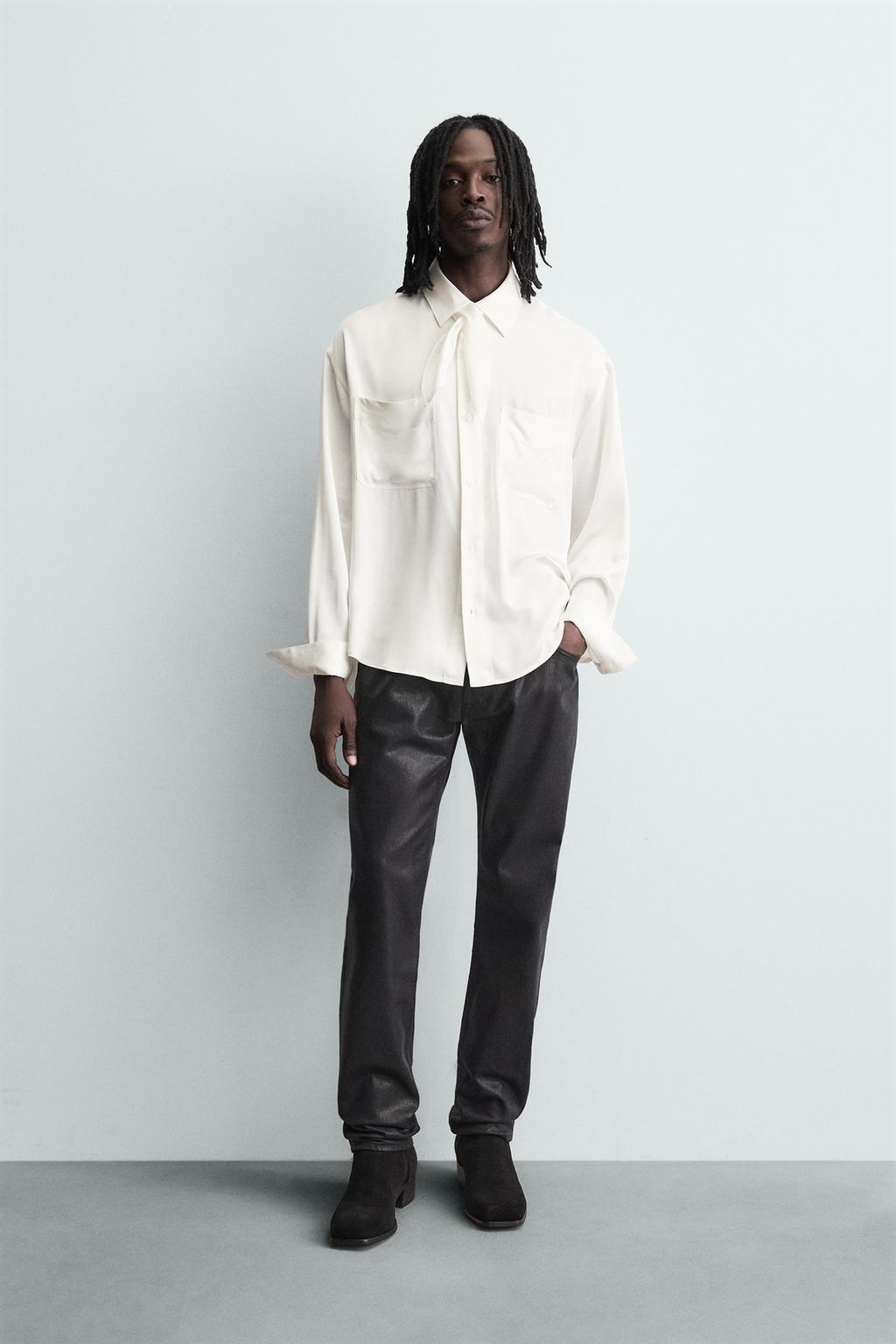 РУБАШКА С БАНДАНОЙ СТРУЯЩЕГОСЯ ПОКРОЯ