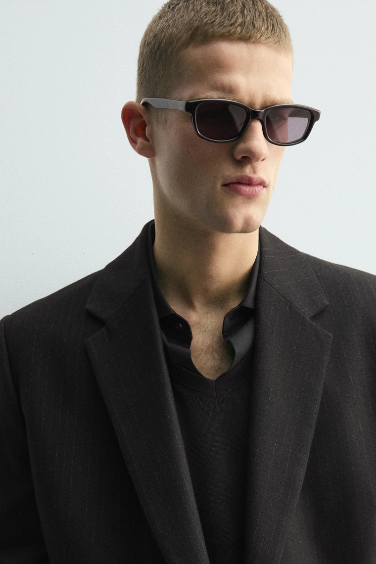 Укороченный пиджачный пиджак в полоску