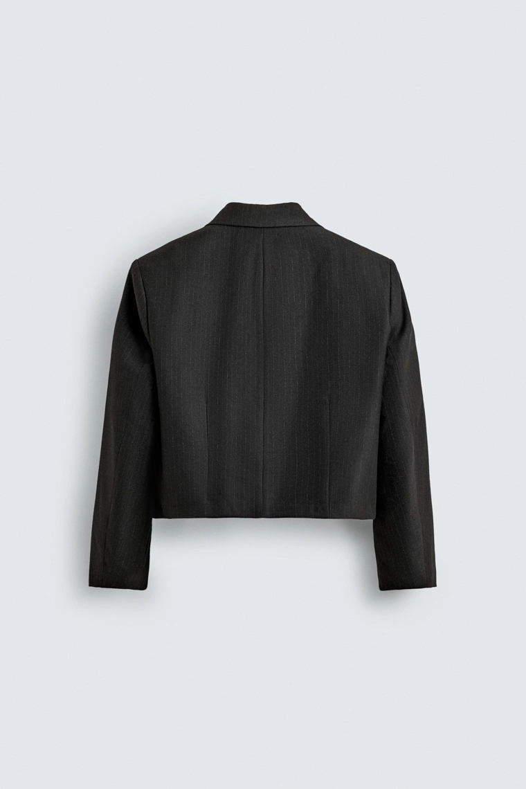 Укороченный пиджачный пиджак в полоску