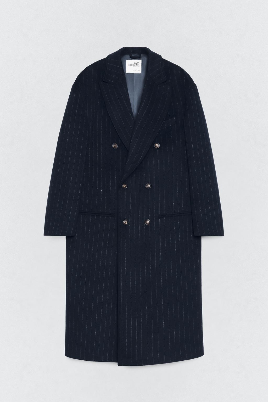 Пальто с крупной полоской в стиле oversize от soshiotsuki x zara