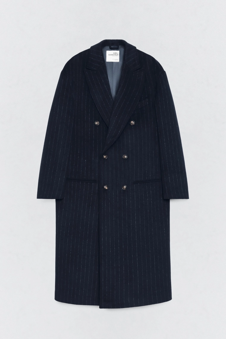 Пальто с зауженными полосками soshiotsuki x zara