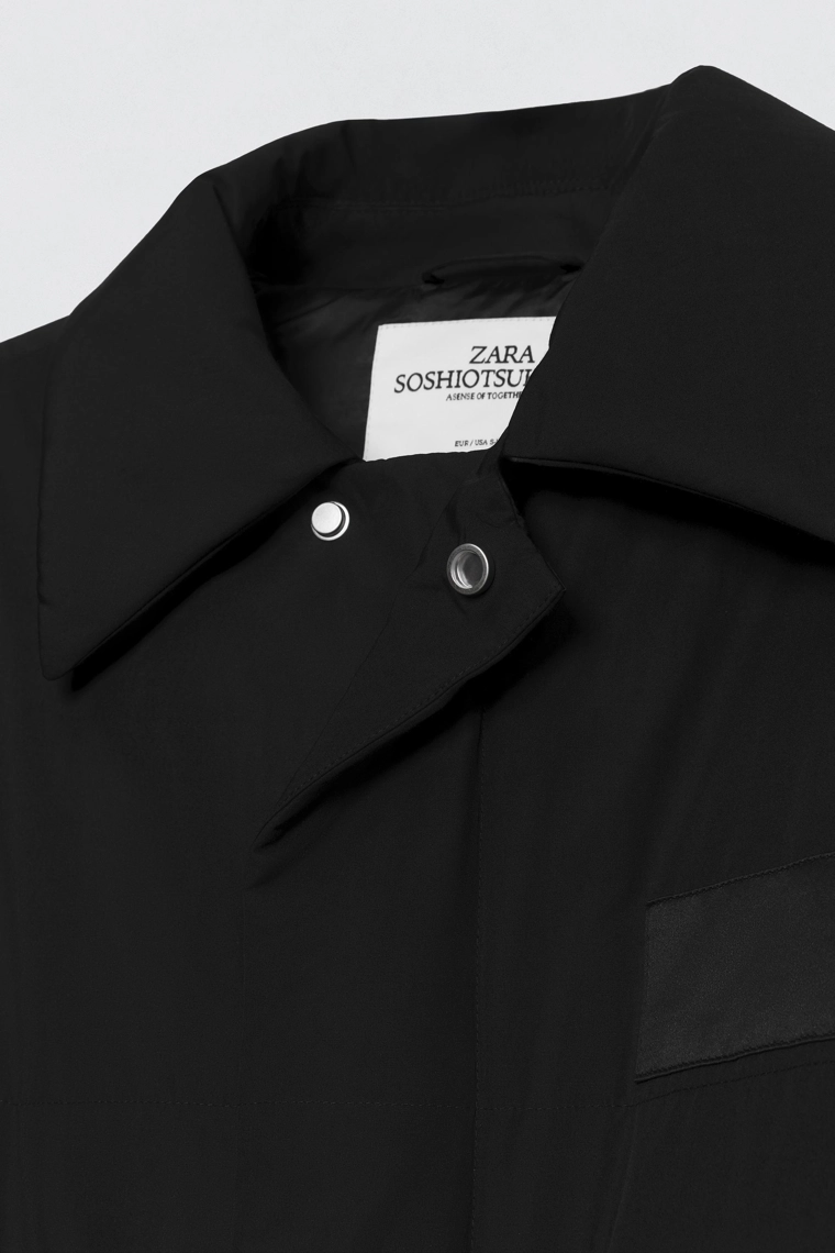 Технический стёганный пальто от soshiotsuki x zara