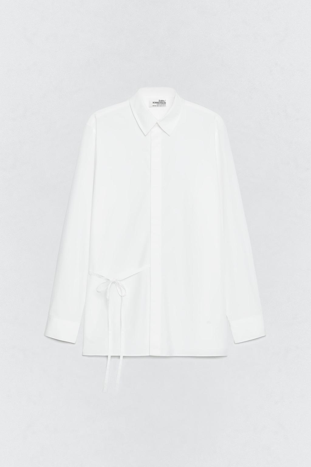 Рубашка из поплина с бантом soshiotsuki x zara