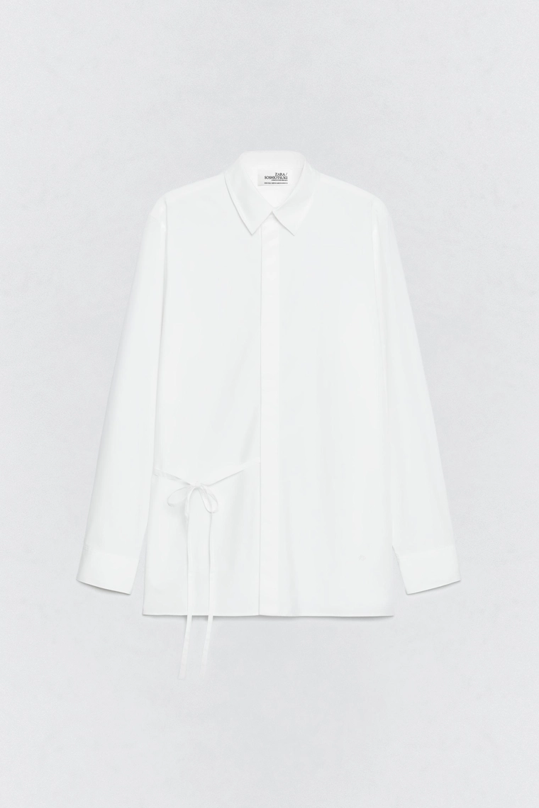 Рубашка из поплина с бантом soshiotsuki x zara
