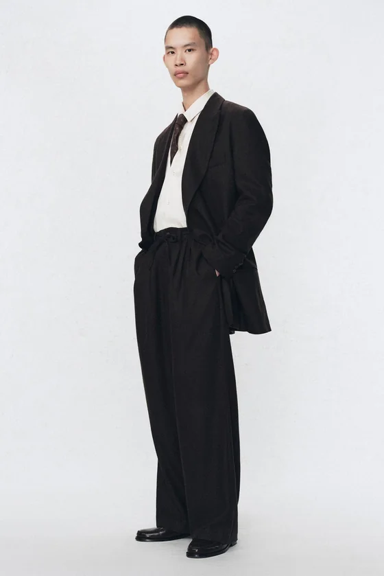 Плиссированные брюки костюма из фланели Zara «Soshiotsuki»