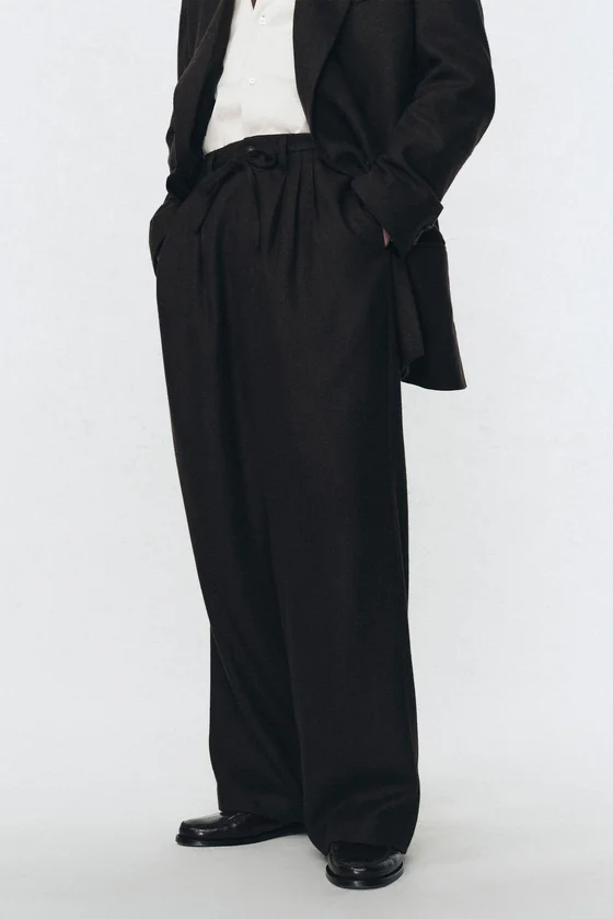 Плиссированные брюки костюма из фланели Zara «Soshiotsuki»