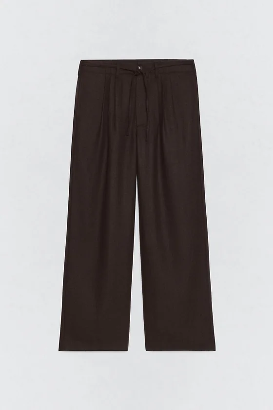 Плиссированные брюки костюма из фланели Zara «Soshiotsuki»