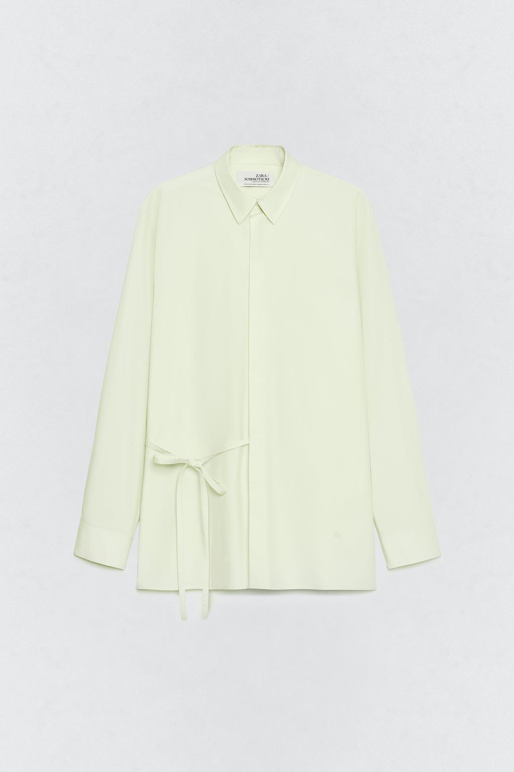 Рубашка с бантом из поплина soshiotsuki x zara