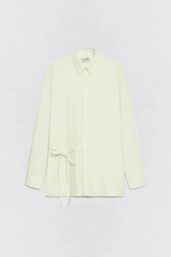 Рубашка с бантом из поплина Zara «Soshiotsuki»