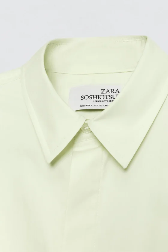 Рубашка с бантом из поплина Zara «Soshiotsuki»