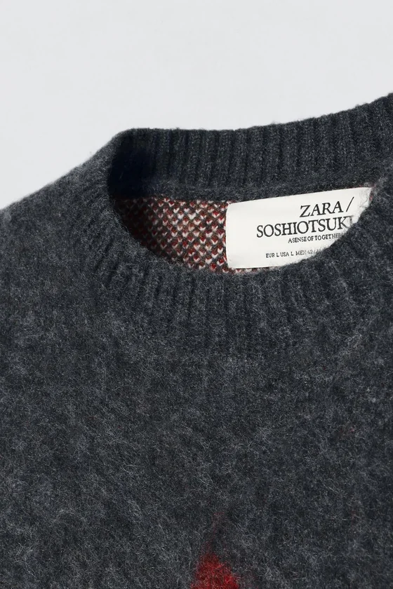 Теплый свитер с интарсией Zara «Soshiotsuki»
