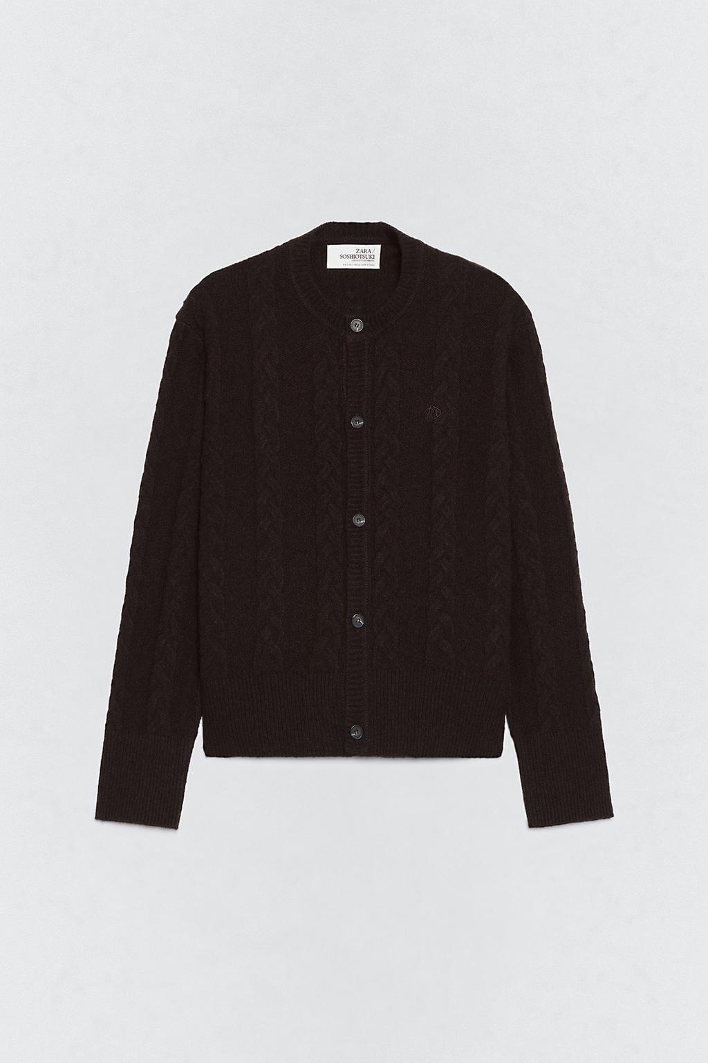 Кардиган из вязаной шерсти soshiotsuki x zara